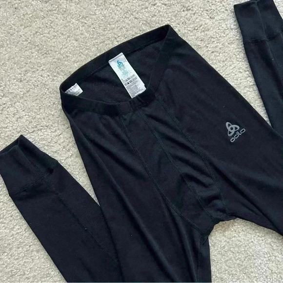 Odlo Base Layer Men’s Pants Polyester Size Small Black Outdoor Snow Active - Picture 13 of 13